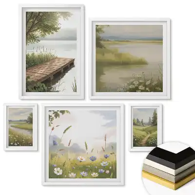 Set 5 tablouri înrămate Inspirații de lămâie în peisaje frumoase