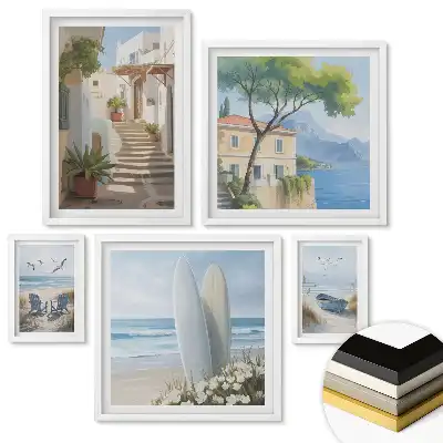 Set de tablouri înrămate Colțuri fermecătoare și compoziții florale