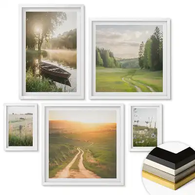 Set tablouri înrămate Pacea naturii în patru imagini