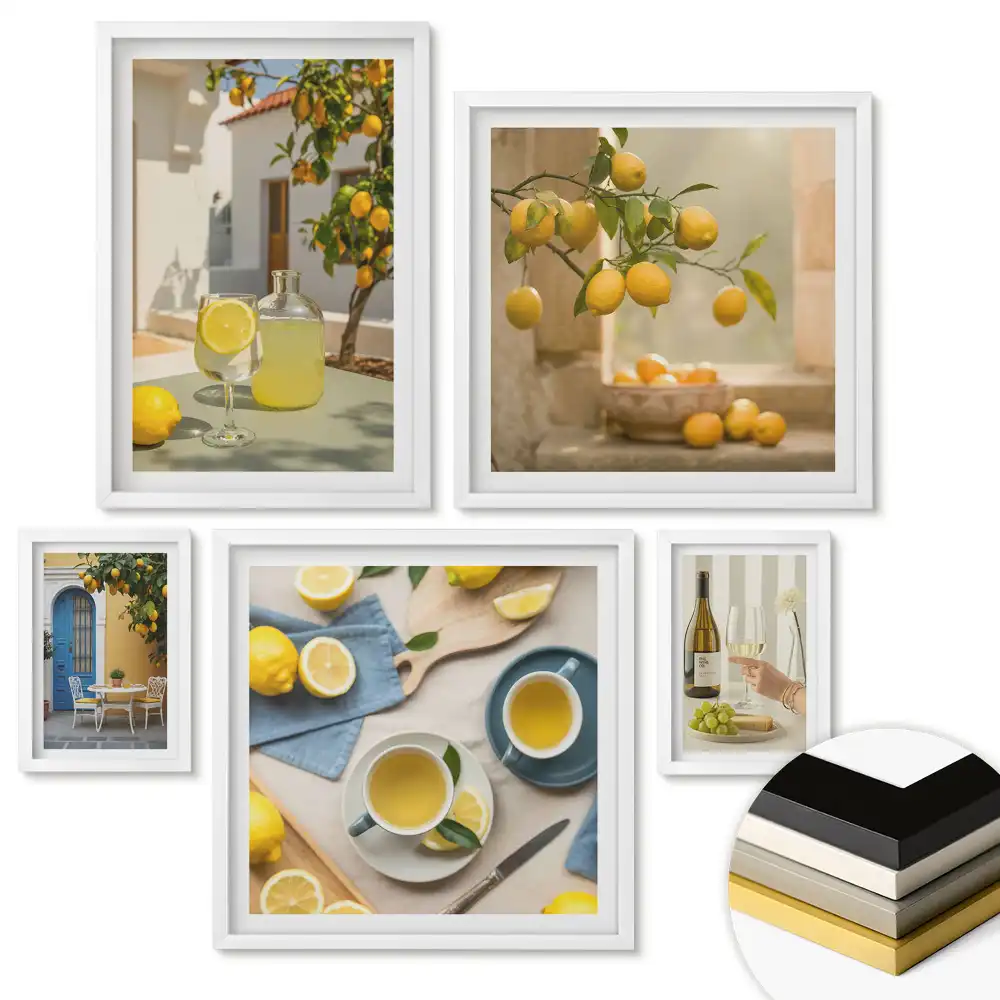 Set 5 tablouri înrămate Inspirații de limonadă la soarele de vară