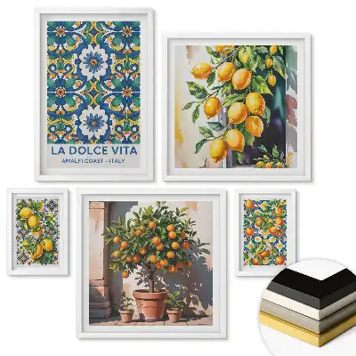 Set tablouri înrămate Limonadă răcoritoare într-un stil însorit