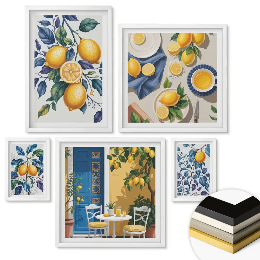 Set de tablouri înrămate Inspirații fructate în tonuri pastelate