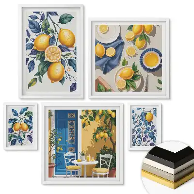 Set tablouri înrămate Inspirații fructate în tonuri pastelate