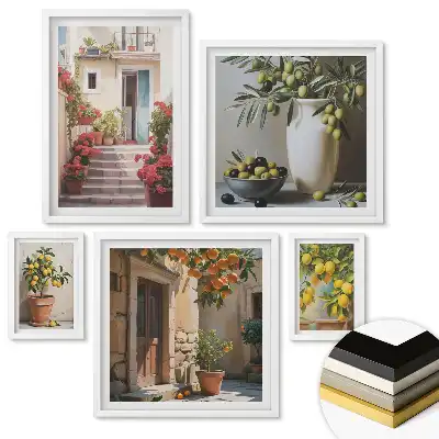 Set de tablouri înrămate Inspirații fructate nuanță citrice