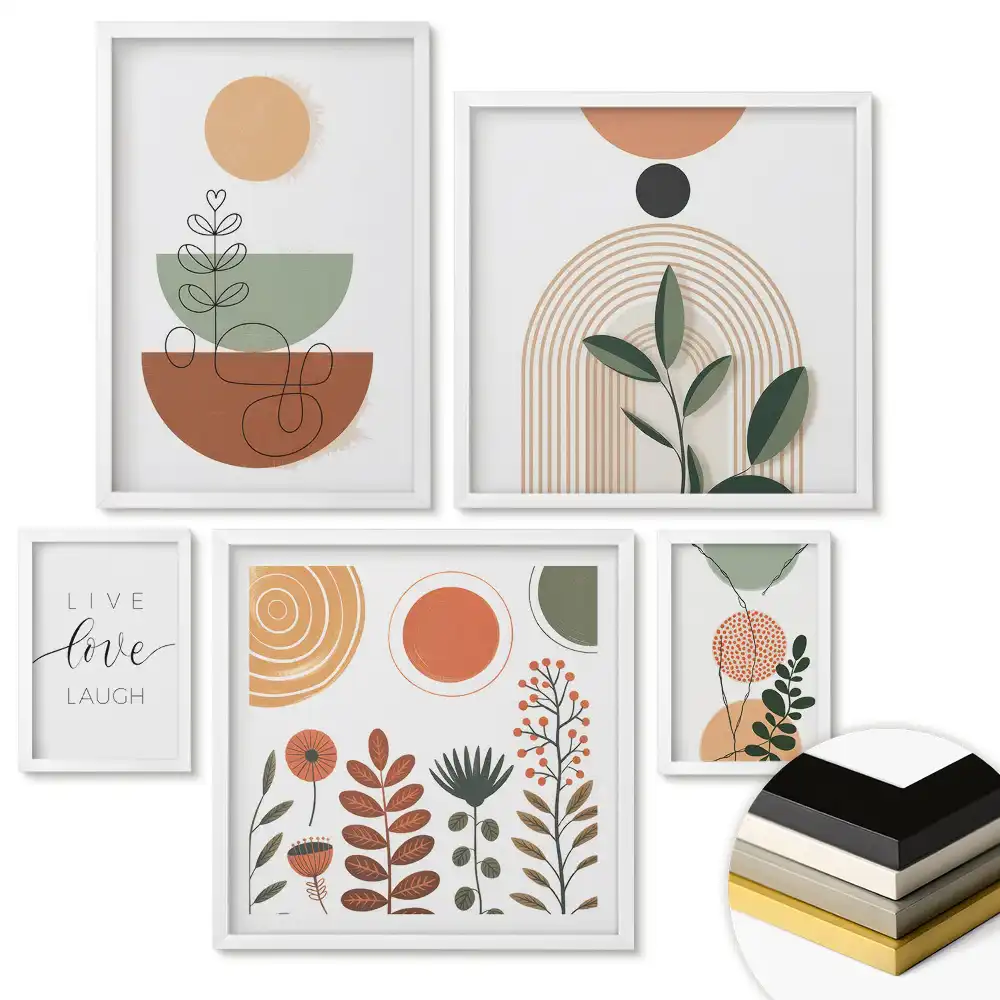 Set tablouri înrămate Peisaje abstracte în culori discrete