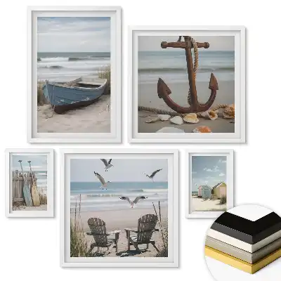 Set de 5 tablouri înrămate Inspirație de zi cu zi în stil minimalist