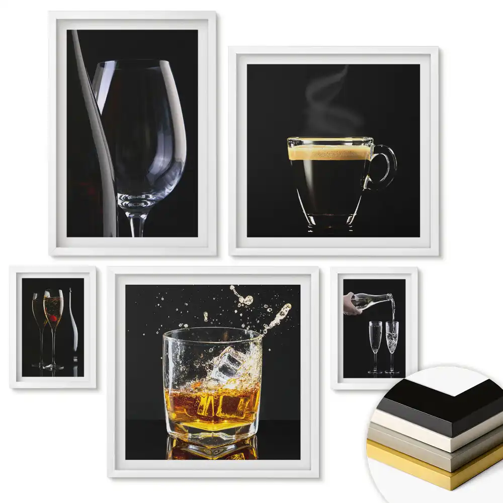 Set de 5 tablouri înrămate O bucătărie plină de iubire și fericire