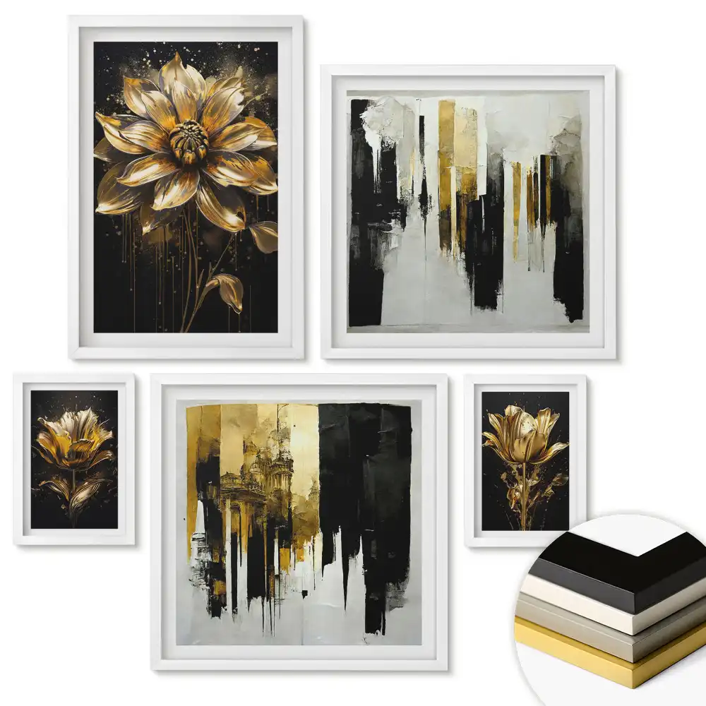 Set de tablouri înrămate Inspirații florale în nuanțe pastelate