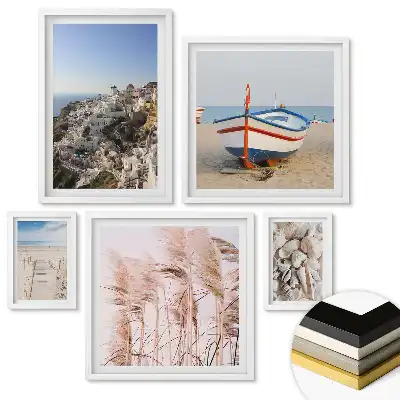 Set tablouri înrămate Culorile naturii și abstracțiunea în armonie