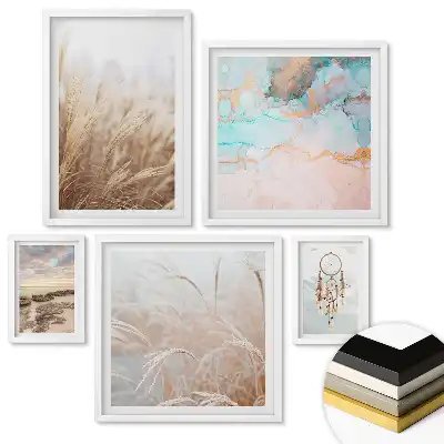 Set 5 tablouri înrămate Plaje liniștite și comori marine