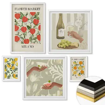Set de 5 tablouri înrămate Pacea naturii