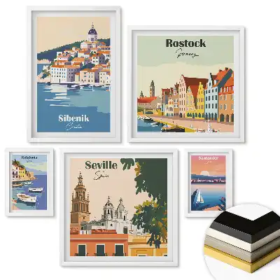 Set tablouri înrămate Destinații de vacanță în peisaje pitorești