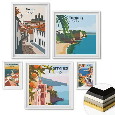 Set 5 tablouri înrămate Natura în patru versiuni