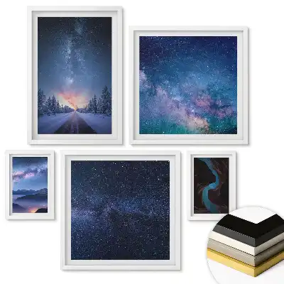 Set tablouri înrămate Peisaje montane de toamnă în acuarelă