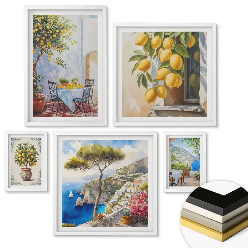 Set 5 tablouri înrămate Armonia naturii în stil modern