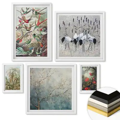 Set 5 tablouri înrămate Grafică roz motivațională și relaxantă