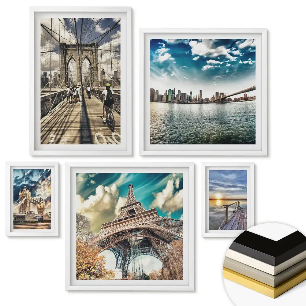 Set de tablouri înrămate cu artă murală minimalistă