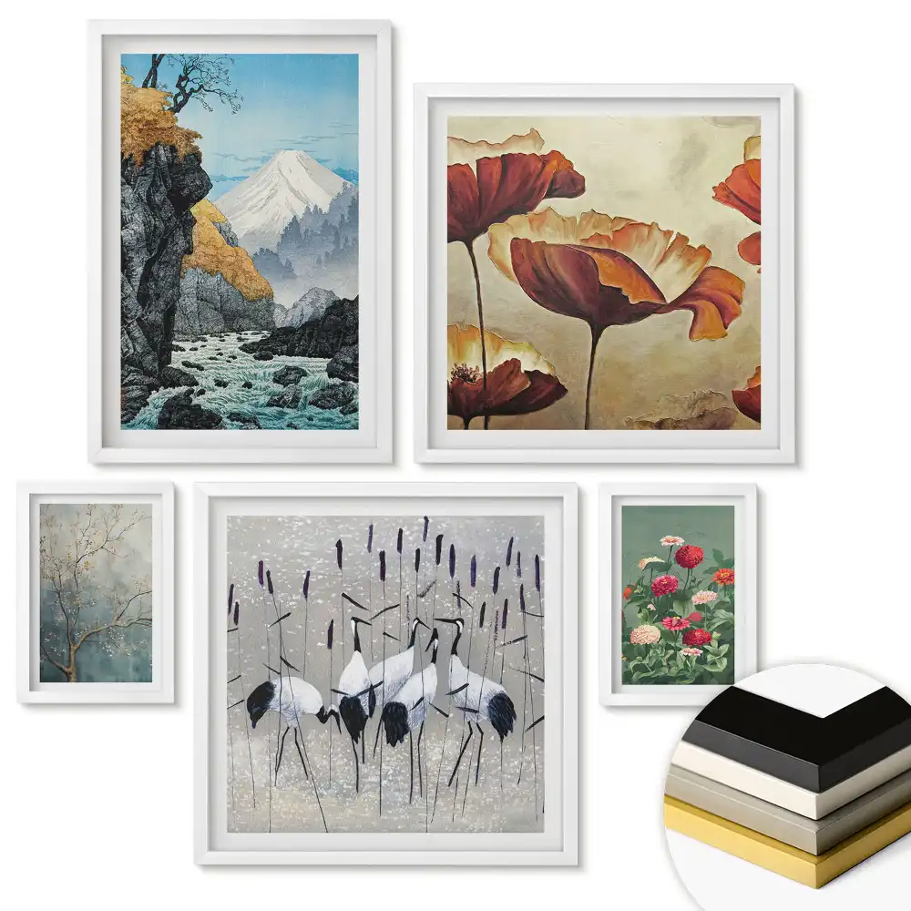 Set de tablouri înrămate cu plante în stil decorativ modern