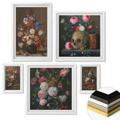 Set 5 tablouri înrămate Accente romantice în interiorul casei