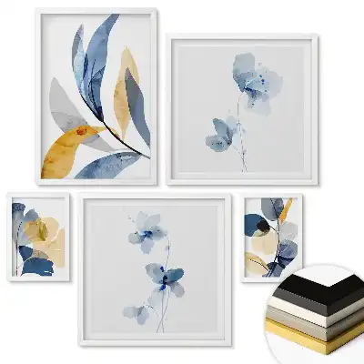 Set 5 tablouri înrămate Accente florale