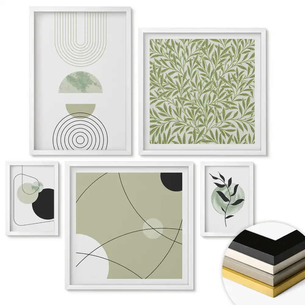 Set tablouri înrămate Abstracțiuni moderne în culori discrete