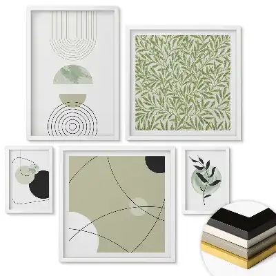 Set de tablouri înrămate cu abstracțiuni moderne în culori discrete