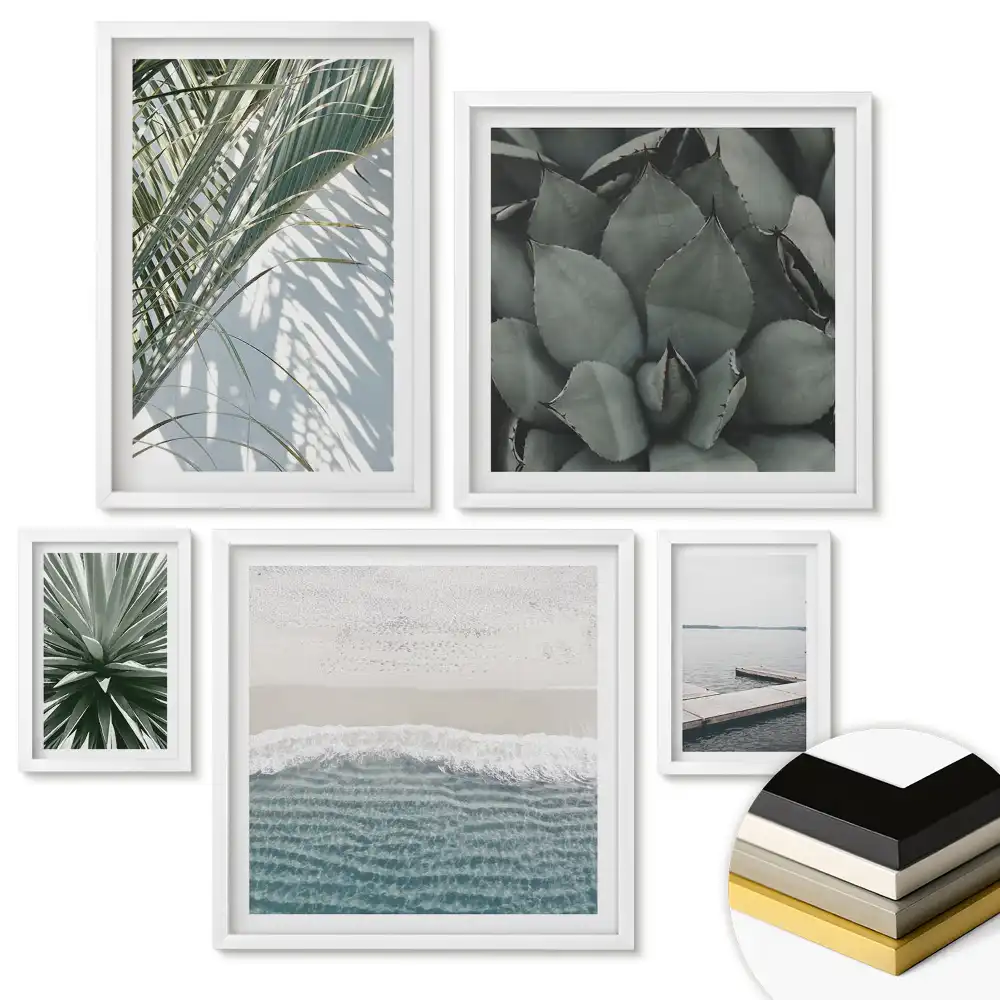 Set de tablouri înrămate cu peisaj tropical și natură relaxantă