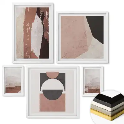 Set tablouri înrămate Peisaje abstracte în culori discrete