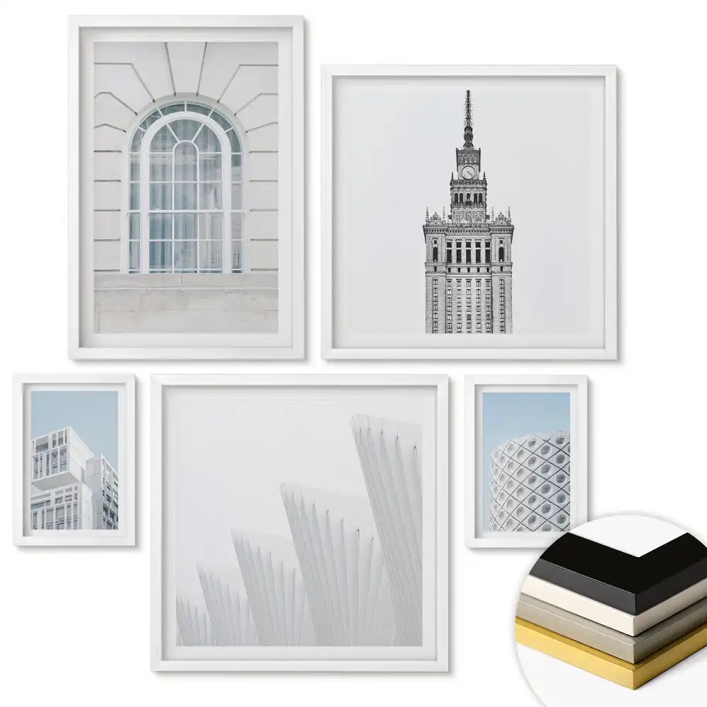 Set de tablouri înrămate Forme moderne de arhitectură în armonie
