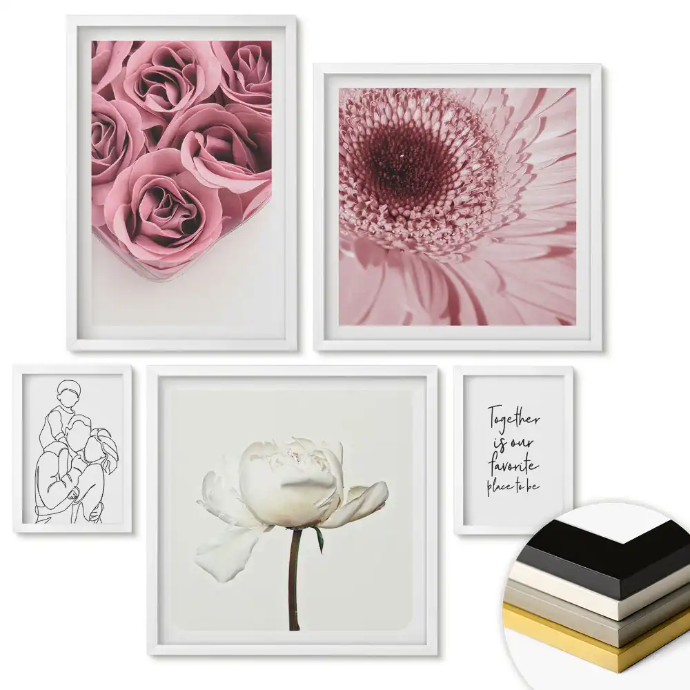 Set de tablouri înrămate Inspirații florale și dragoste în artă