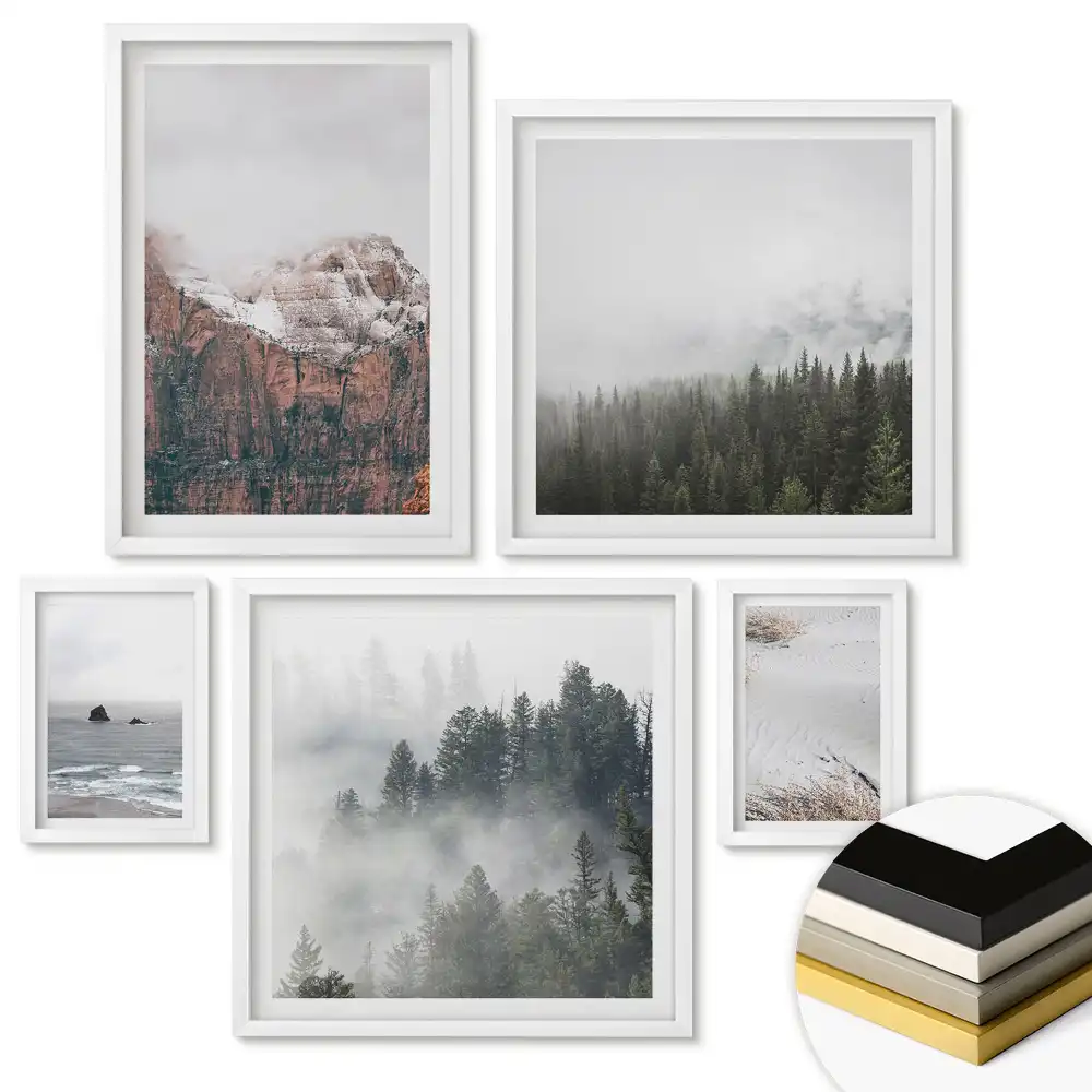 Set tablouri înrămate Frumusețe naturală într-un stil minimalist