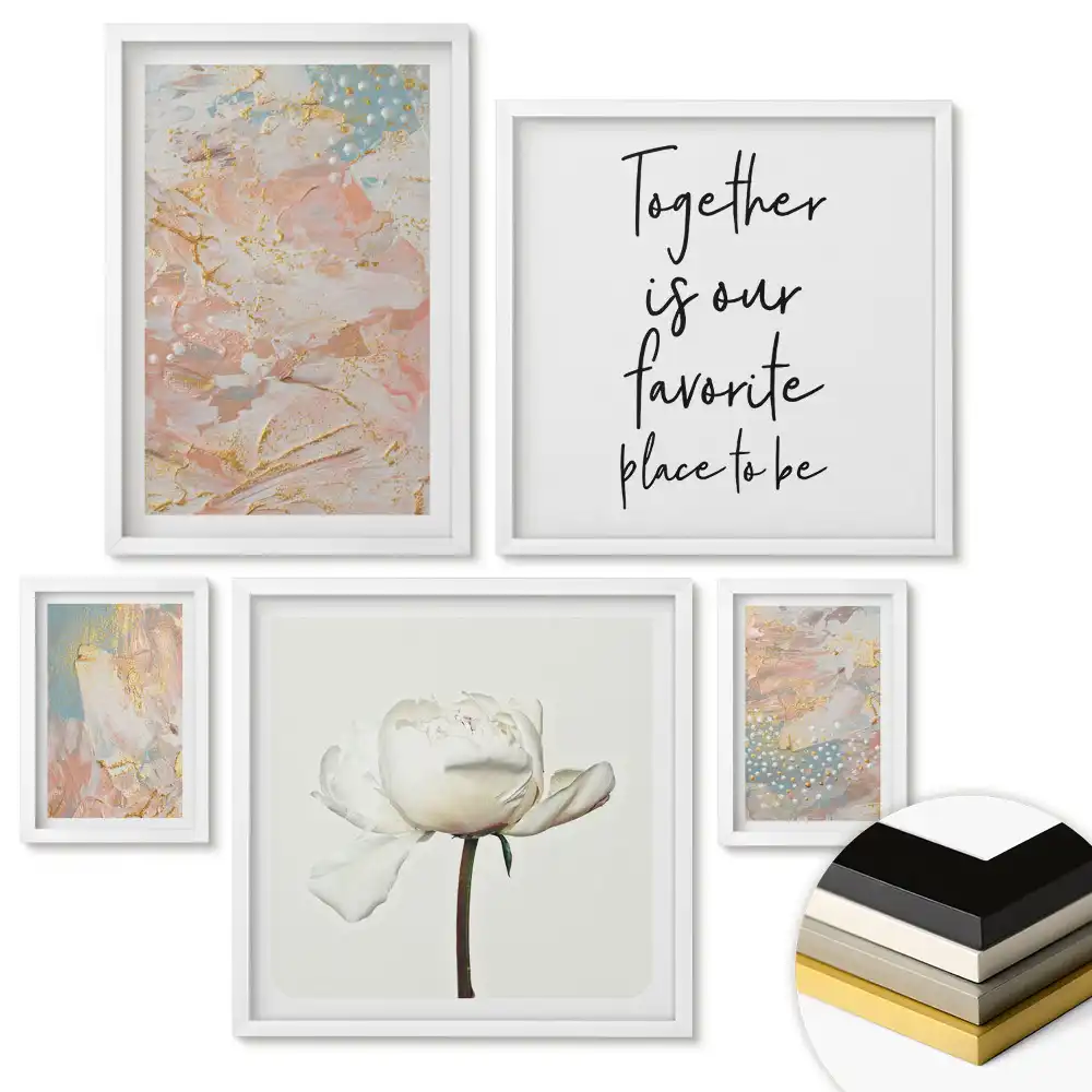 Set de 5 tablouri înrămate Inspirații creative pentru fiecare zi