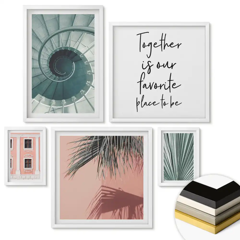 Set de tablouri înrămate Inspirații colorate în nuanțe pastelate