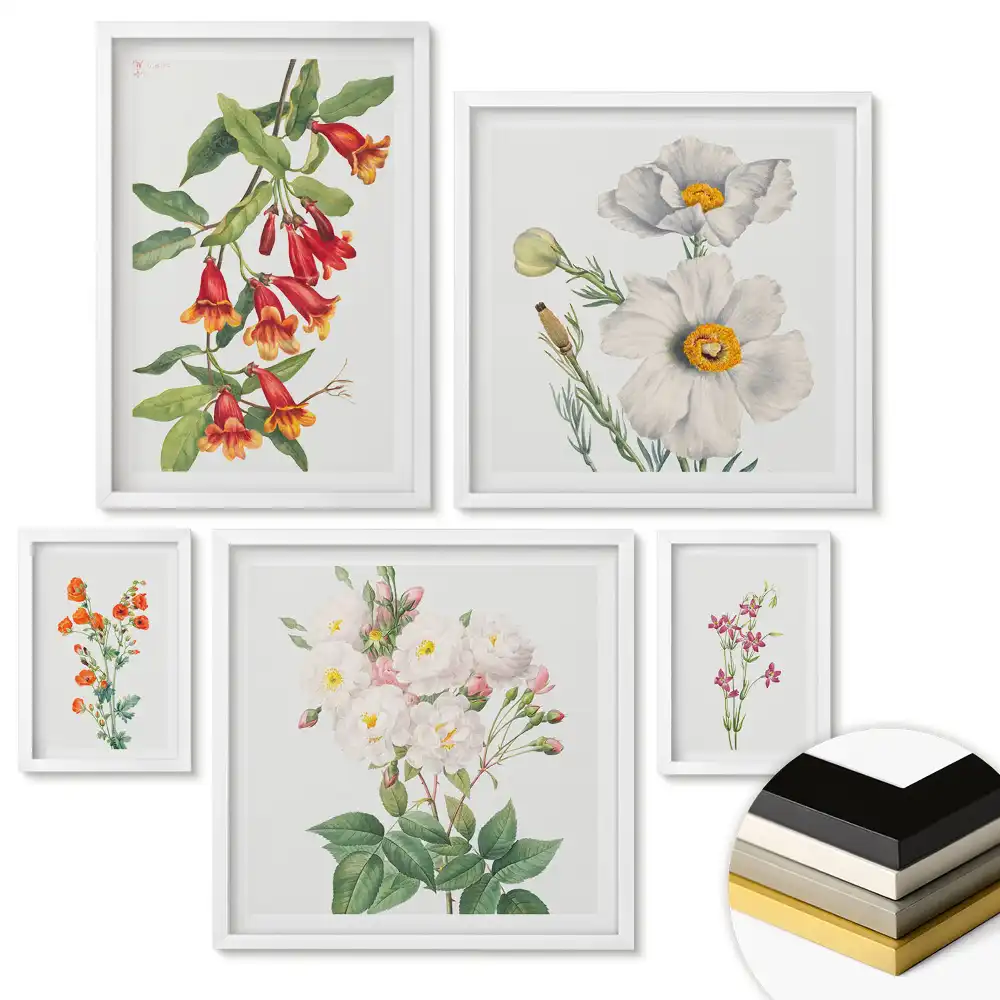 Set tablouri înrămate Inspirații florale în culori delicate