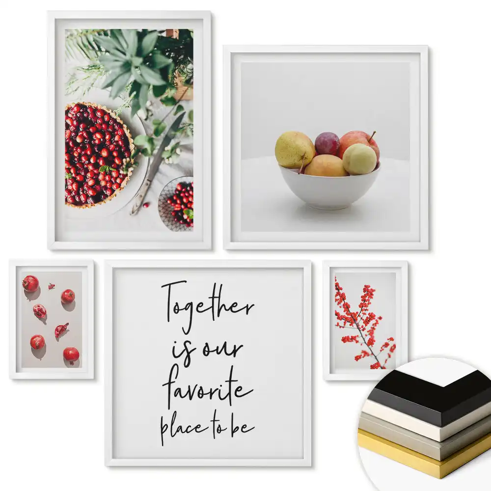 Set 5 tablouri înrămate Inspirații din fructe în stil minimalist
