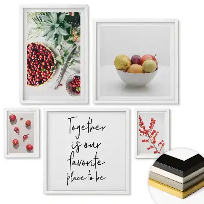 Set 5 tablouri înrămate Inspirații din fructe într-un stil minimalist