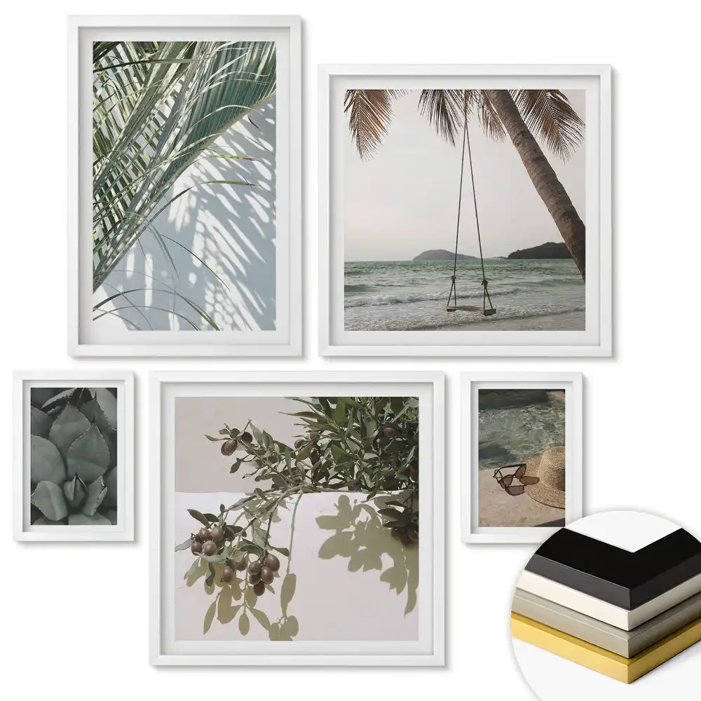 Set tablouri înrămate Inspirații tropicale în tonuri calme