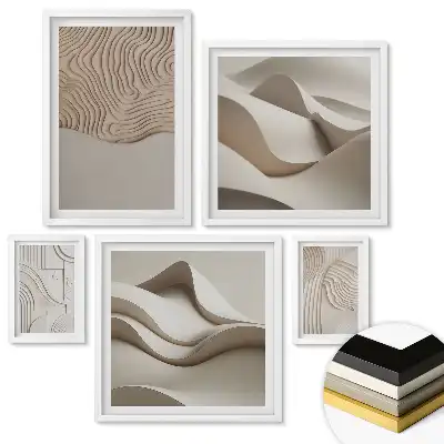 Set tablouri înrămate Forme abstracte în nuanțe de bej