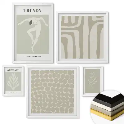 Set de tablouri înrămate cu modele moderne în culori discrete