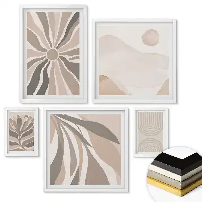 Set tablouri înrămate Compoziții abstracte în culori discrete