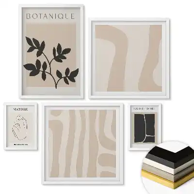 Set tablouri înrămate Motive vegetale și geometrice abstracte