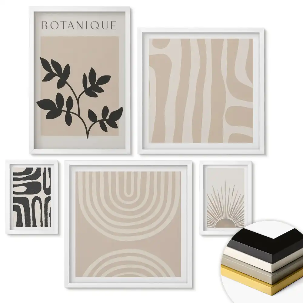 Set de tablouri înrămate Inspirații minimaliste în nuanțe de bej