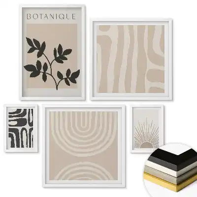 Set de tablouri înrămate Inspirații minimaliste în nuanțe de bej