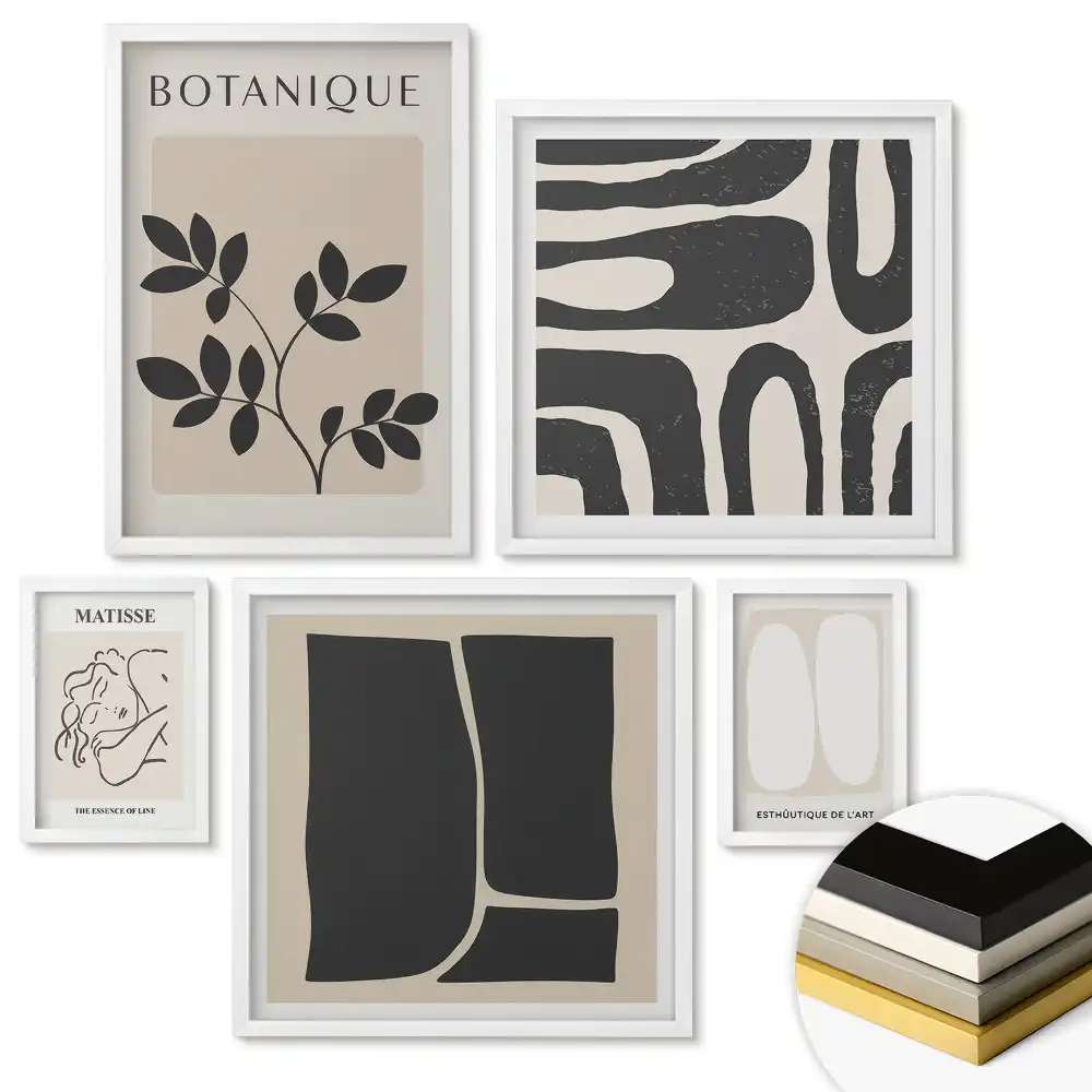 Set de tablouri înrămate cu artă modernă în stil minimalist