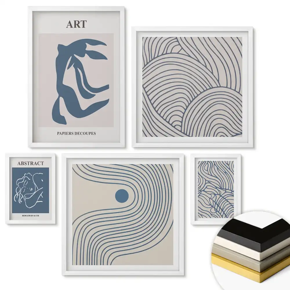 Set tablouri înrămate Modele abstracte în culori discrete