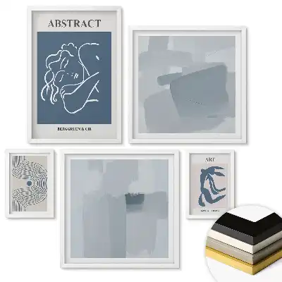 Set 5 tablouri înrămate Artă modernă în stil minimalist