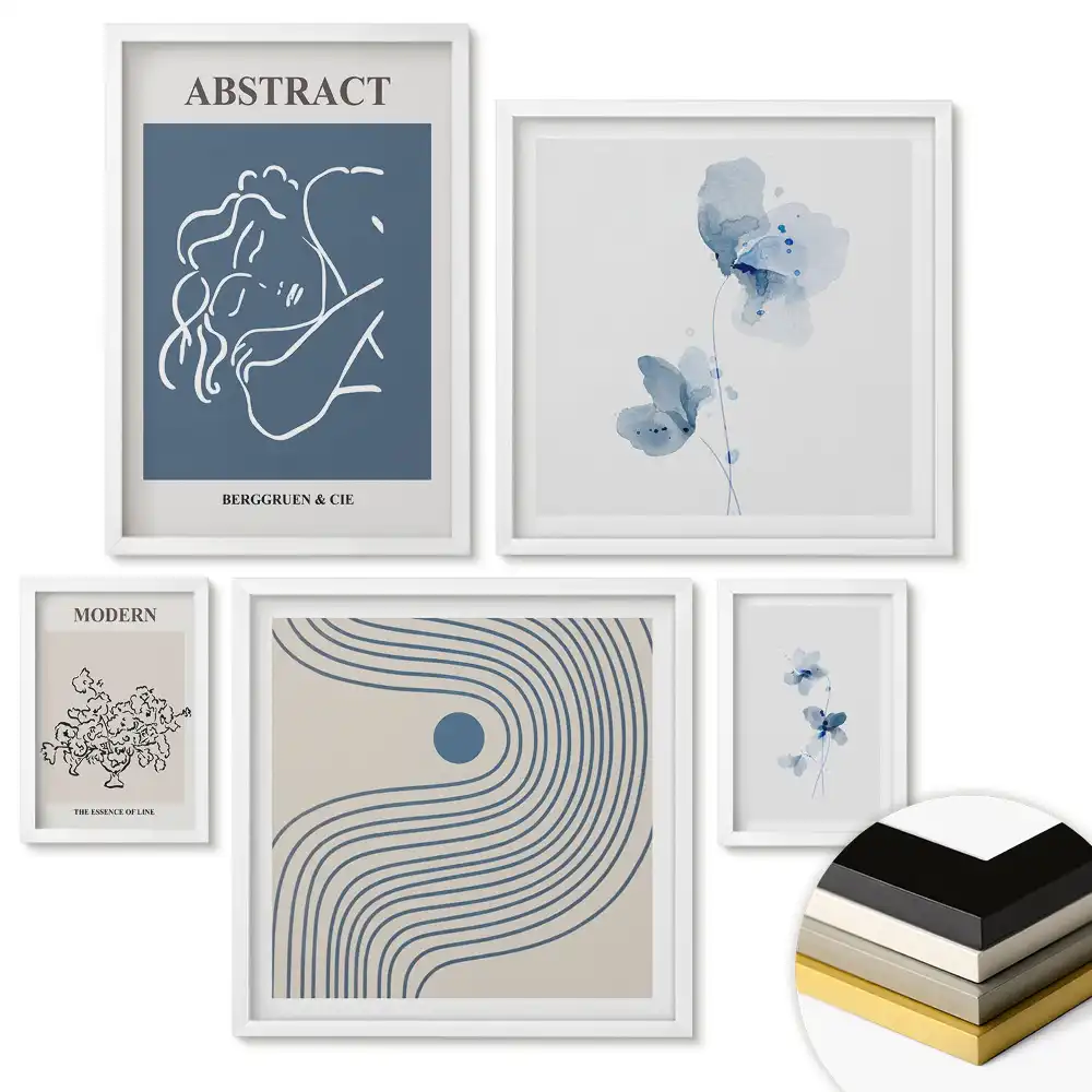 Set de tablouri înrămate cu motive de artă modernă și abstractă