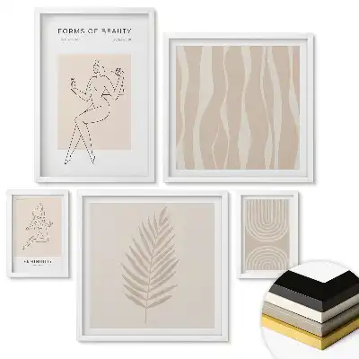 Set tablouri înrămate Forme moderne de frumusețe în minimalism