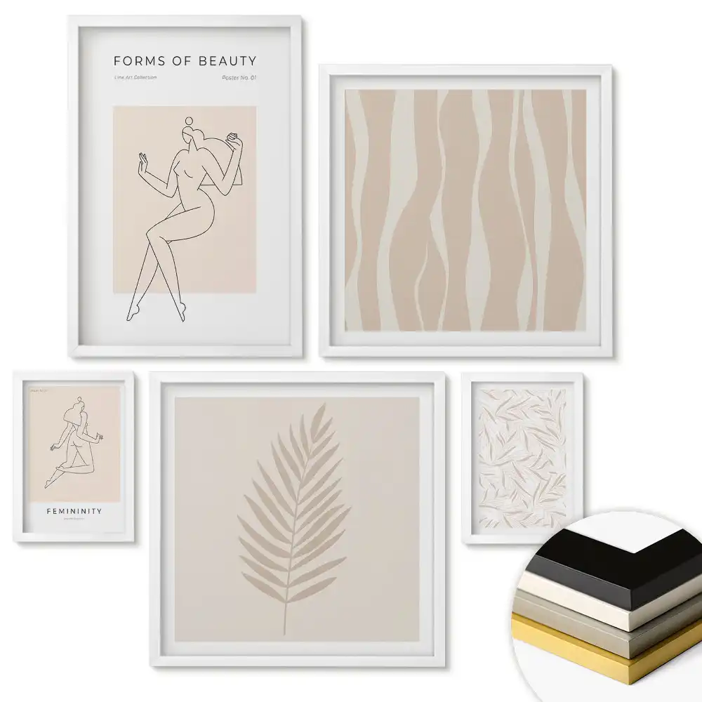 Set tablouri înrămate Eleganță într-un stil artistic minimalist