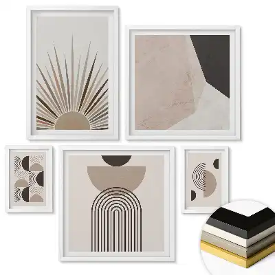 Set 5 tablouri înrămate Abstracțiuni moderne în culori discrete